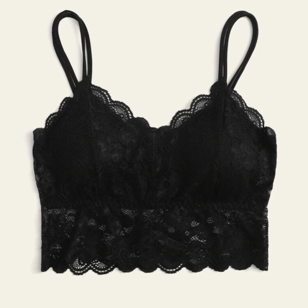 Lace bralette black padded